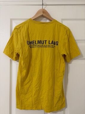 Helmut Lang Yellow Short-Sleeve Logo Tee